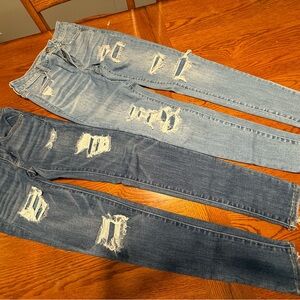 American Eagle Outfitters Light and Dark Blue Jeans